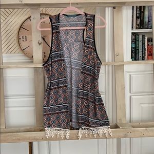 Julie’s Closet Fringe Shawl-vest